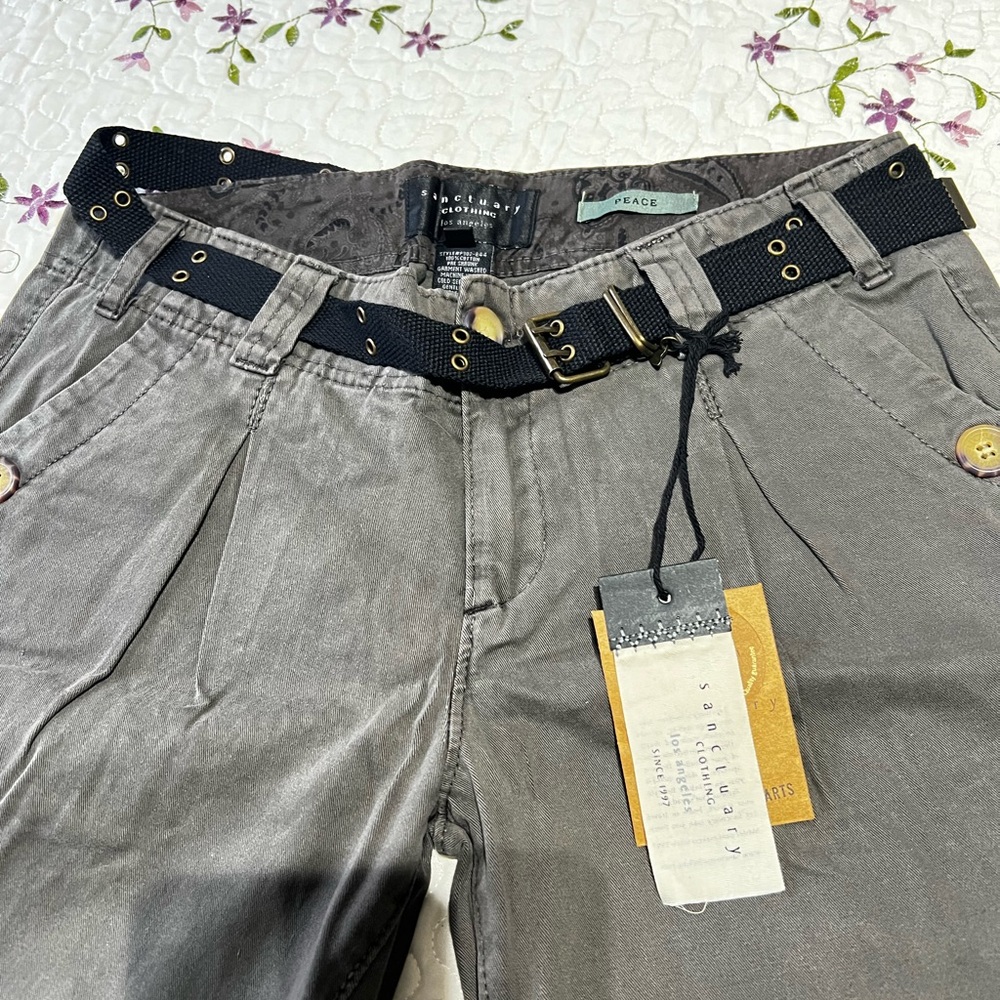 Sanctuary Brown Pants with Black Belt